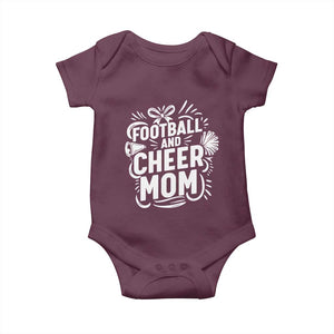 Football And Cheer Mom Quote Baby Onesie Team Supporter Gift Idea TS12 Maroon Print Your Wear