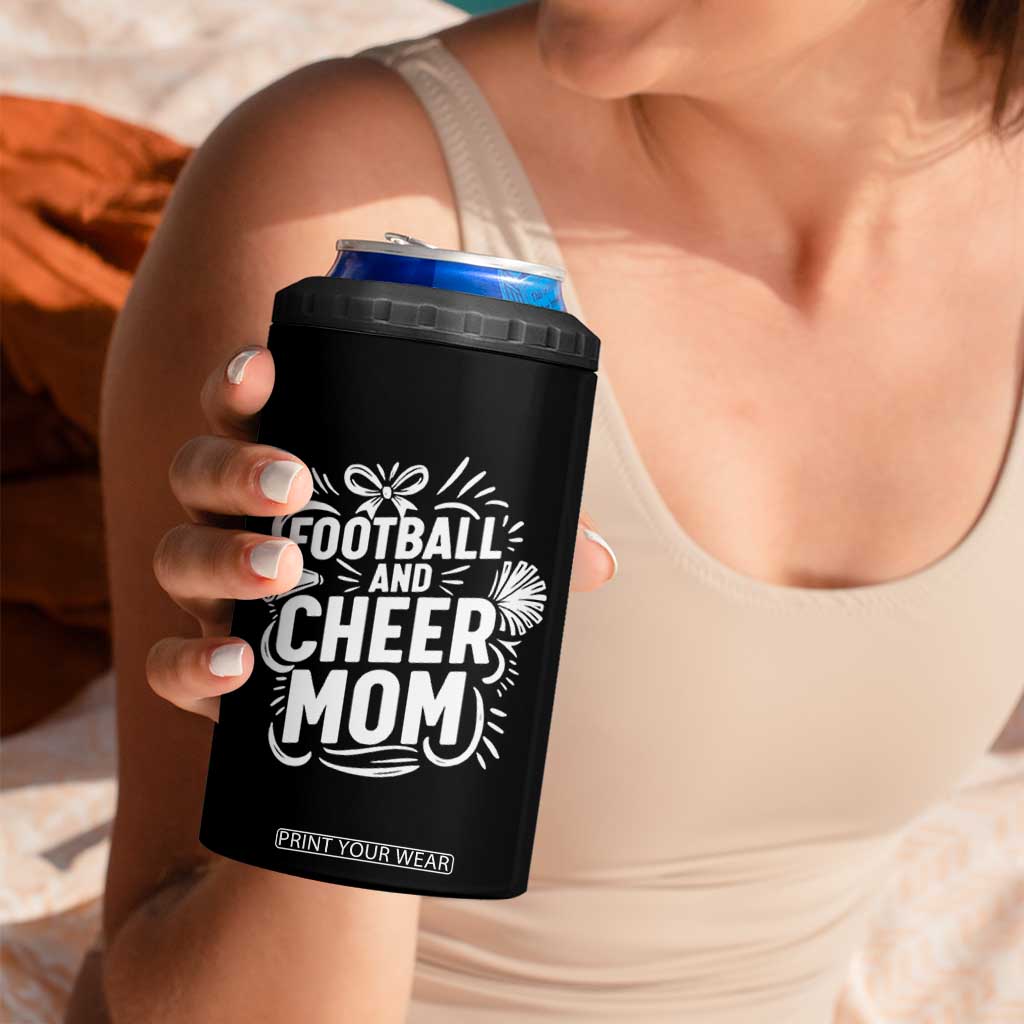 Football And Cheer Mom Quote 4 in 1 Can Cooler Tumbler Team Supporter Gift Idea TS12 Print Your Wear