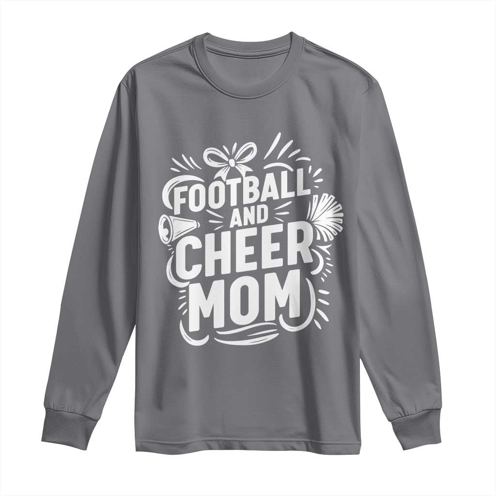 Football And Cheer Mom Quote Long Sleeve Shirt Team Supporter Gift Idea TS12 Charcoal Print Your Wear