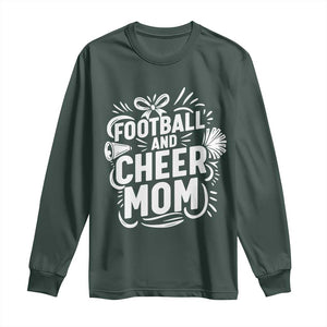 Football And Cheer Mom Quote Long Sleeve Shirt Team Supporter Gift Idea TS12 Dark Forest Green Print Your Wear