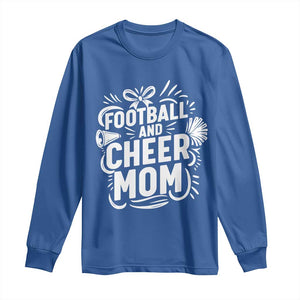 Football And Cheer Mom Quote Long Sleeve Shirt Team Supporter Gift Idea TS12 Royal Blue Print Your Wear