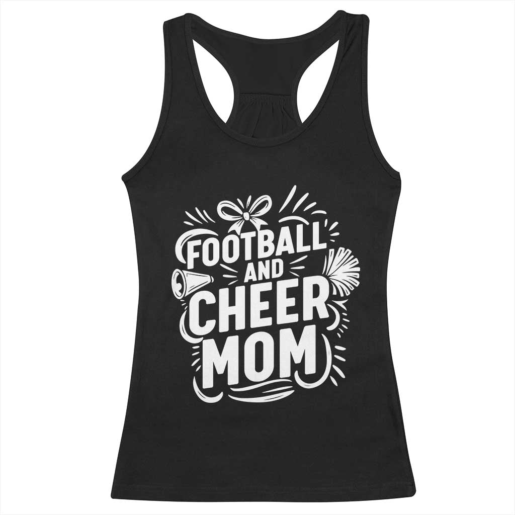 Football And Cheer Mom Quote Racerback Tank Top Team Supporter Gift Idea TS12 Black Print Your Wear