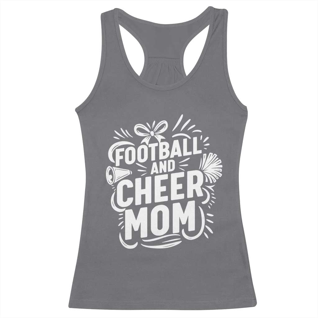 Football And Cheer Mom Quote Racerback Tank Top Team Supporter Gift Idea TS12 Charcoal Print Your Wear