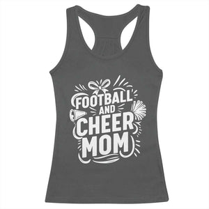 Football And Cheer Mom Quote Racerback Tank Top Team Supporter Gift Idea TS12 Dark Heather Print Your Wear