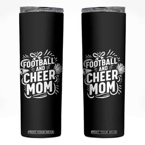 Football And Cheer Mom Quote Skinny Tumbler Team Supporter Gift Idea TS12 Black Print Your Wear