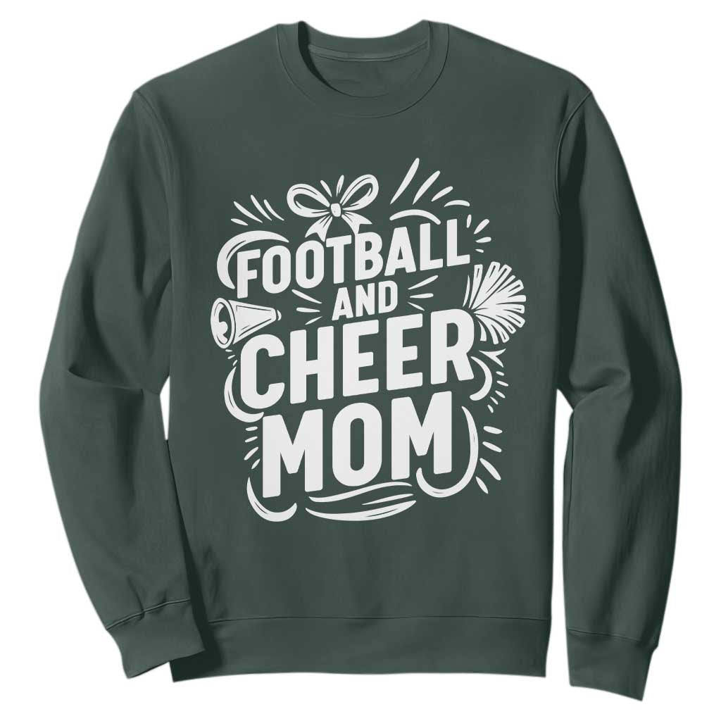 Football And Cheer Mom Quote Sweatshirt Team Supporter Gift Idea TS12 Dark Forest Green Print Your Wear