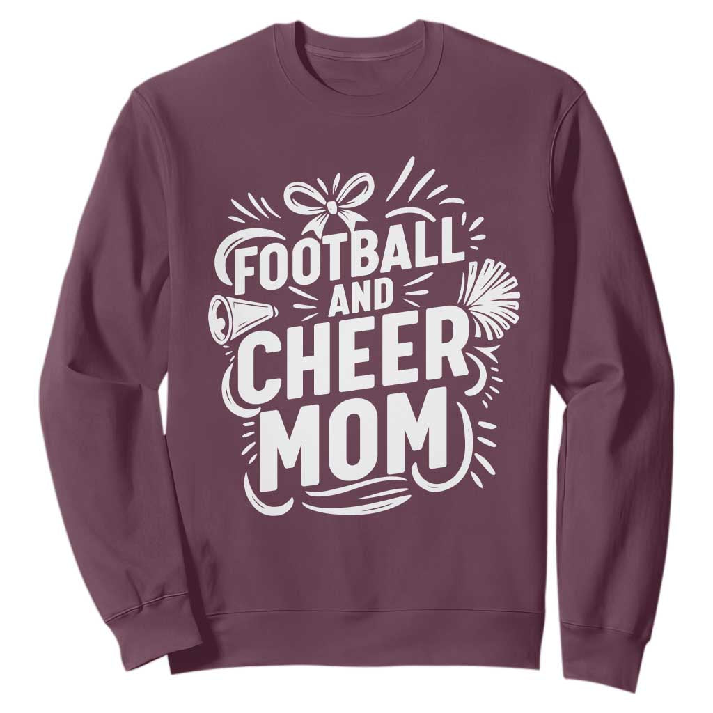 Football And Cheer Mom Quote Sweatshirt Team Supporter Gift Idea TS12 Maroon Print Your Wear