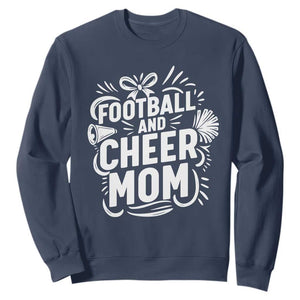 Football And Cheer Mom Quote Sweatshirt Team Supporter Gift Idea TS12 Navy Print Your Wear