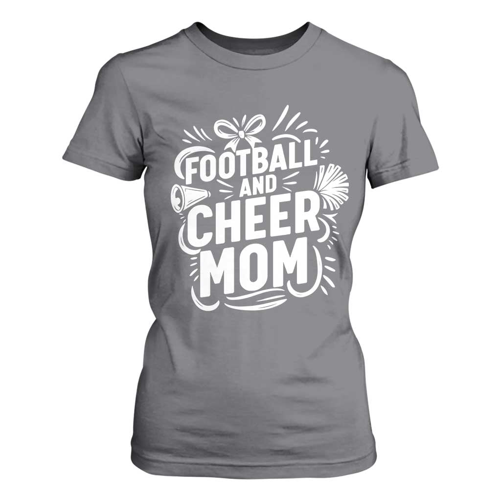 Football And Cheer Mom Quote T Shirt For Women Team Supporter Gift Idea TS12 Charcoal Print Your Wear
