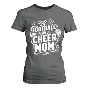 Football And Cheer Mom Quote T Shirt For Women Team Supporter Gift Idea TS12 Dark Heather Print Your Wear