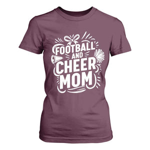 Football And Cheer Mom Quote T Shirt For Women Team Supporter Gift Idea TS12 Maroon Print Your Wear