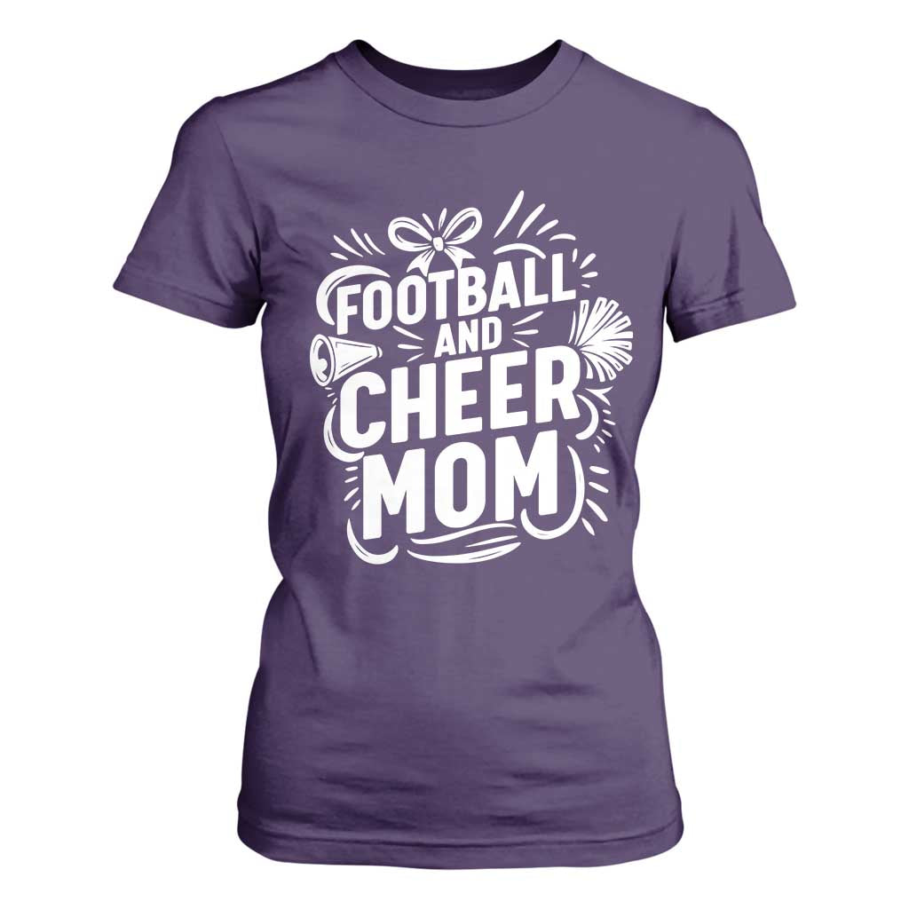 Football And Cheer Mom Quote T Shirt For Women Team Supporter Gift Idea TS12 Purple Print Your Wear