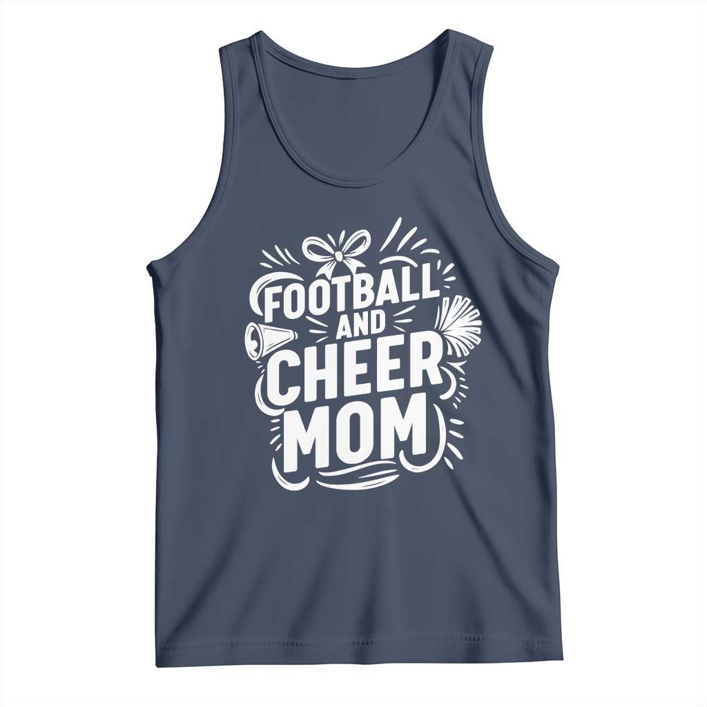 Football And Cheer Mom Quote Tank Top Team Supporter Gift Idea TS12 Navy Print Your Wear