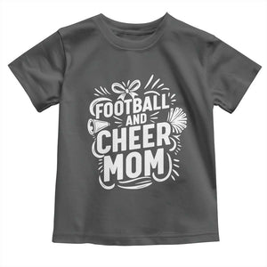 Football And Cheer Mom Quote Toddler T Shirt Team Supporter Gift Idea TS12 Dark Heather Print Your Wear