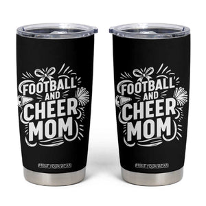 Football And Cheer Mom Quote Tumbler Cup Team Supporter Gift Idea TS12 Black Print Your Wear