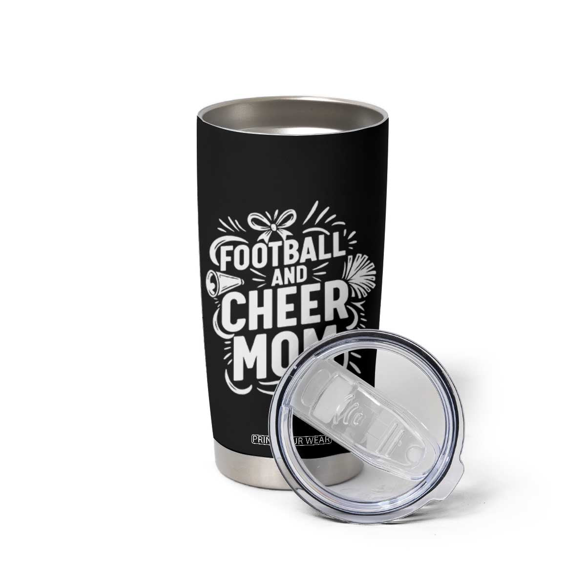 Football And Cheer Mom Quote Tumbler Cup Team Supporter Gift Idea TS12 Print Your Wear
