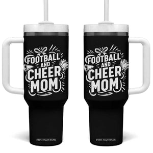 Football And Cheer Mom Quote Tumbler With Handle Team Supporter Gift Idea TS12 One Size: 40 oz Black Print Your Wear
