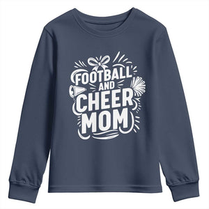 Football And Cheer Mom Quote Youth Sweatshirt Team Supporter Gift Idea TS12 Navy Print Your Wear