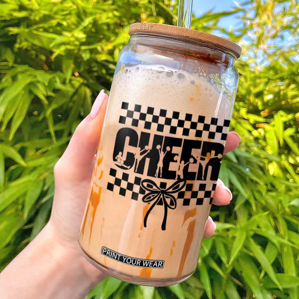Proud Cheerleading Glass Can Gift For Sports Season Supporters TS12 White Print Your Wear