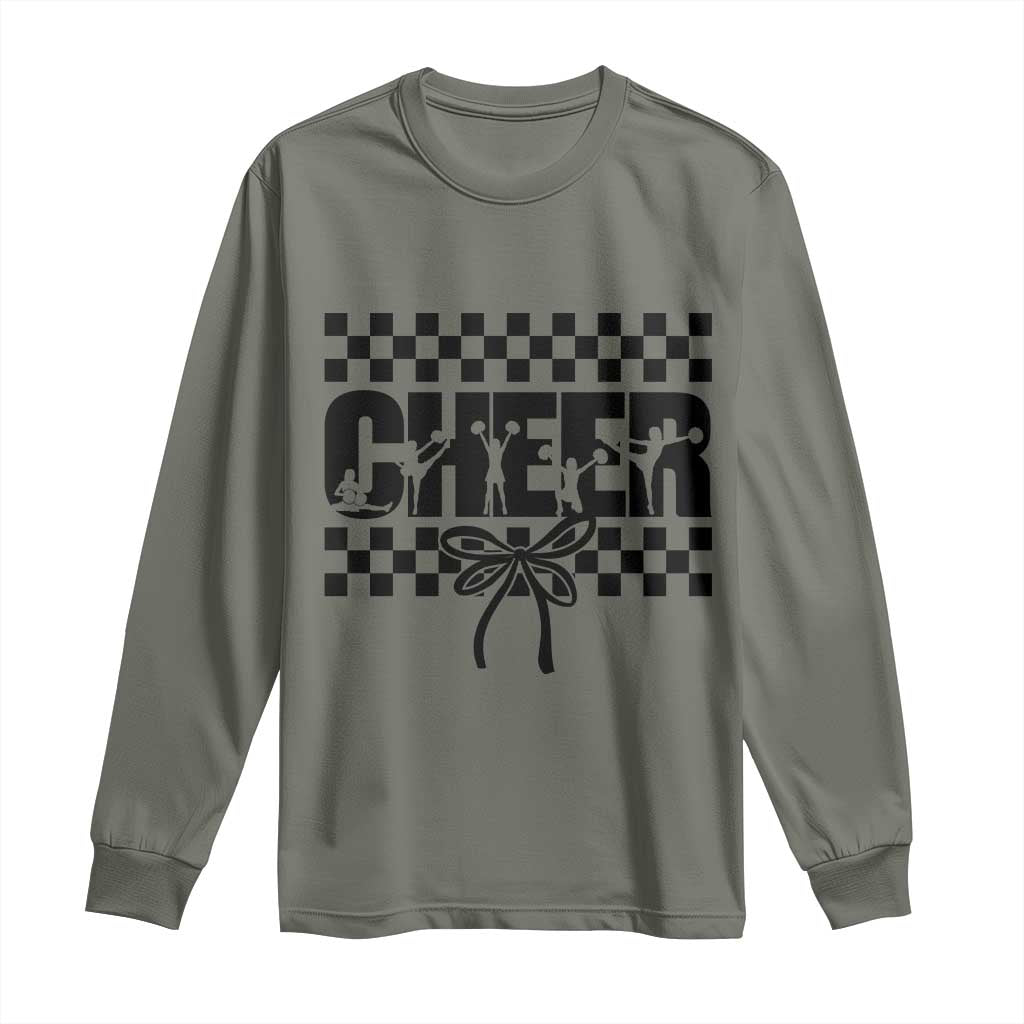 Proud Cheerleading Long Sleeve Shirt Gift For Sports Season Supporters TS12 Military Green Print Your Wear