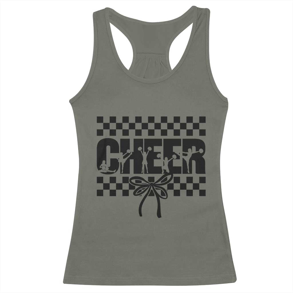 Proud Cheerleading Racerback Tank Top Gift For Sports Season Supporters TS12 Military Green Print Your Wear