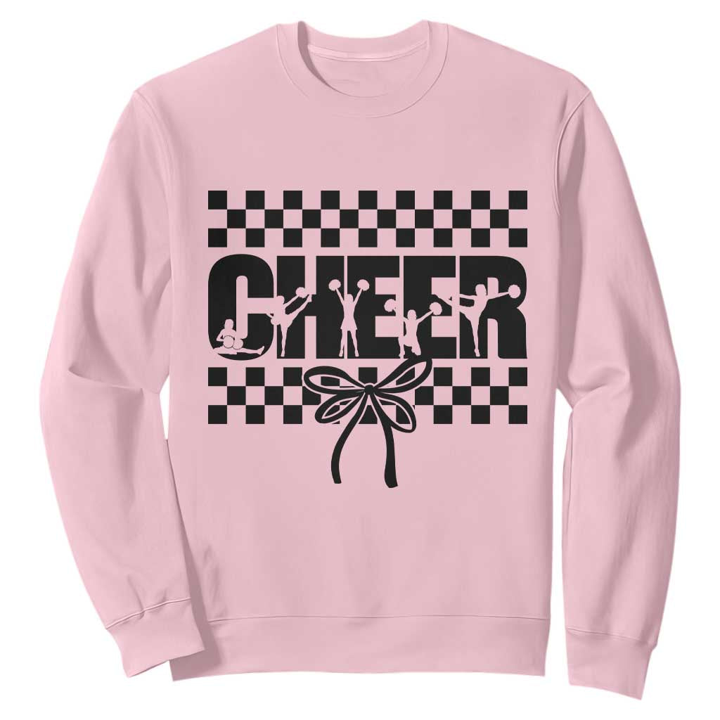 Proud Cheerleading Sweatshirt Gift For Sports Season Supporters TS12 Light Pink Print Your Wear
