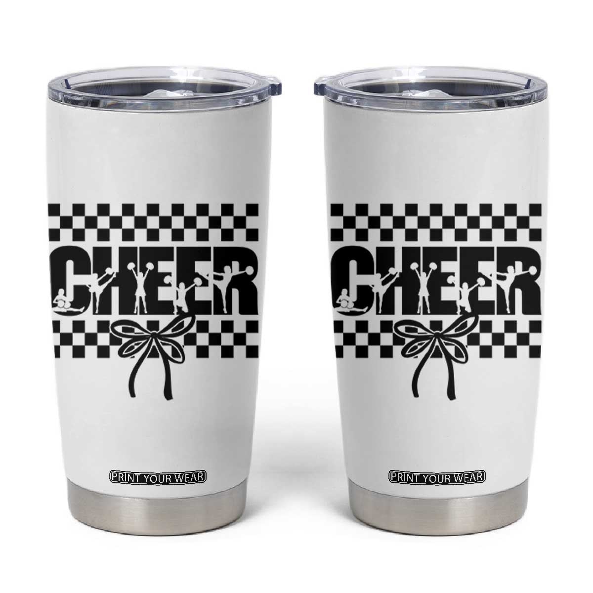 Proud Cheerleading Tumbler Cup Gift For Sports Season Supporters TS12 White Print Your Wear