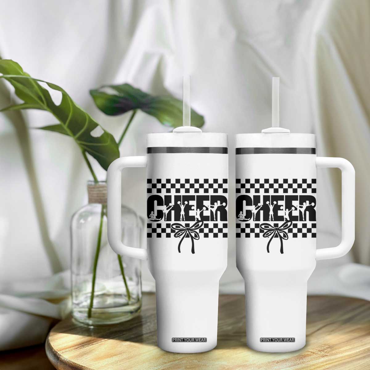 Proud Cheerleading Tumbler With Handle Gift For Sports Season Supporters TS12 Print Your Wear