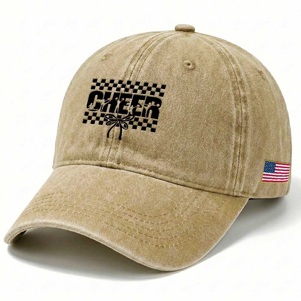 Proud Cheerleading Washed Cotton Baseball Cap Gift For Sports Season Supporters TS12 Print Your Wear