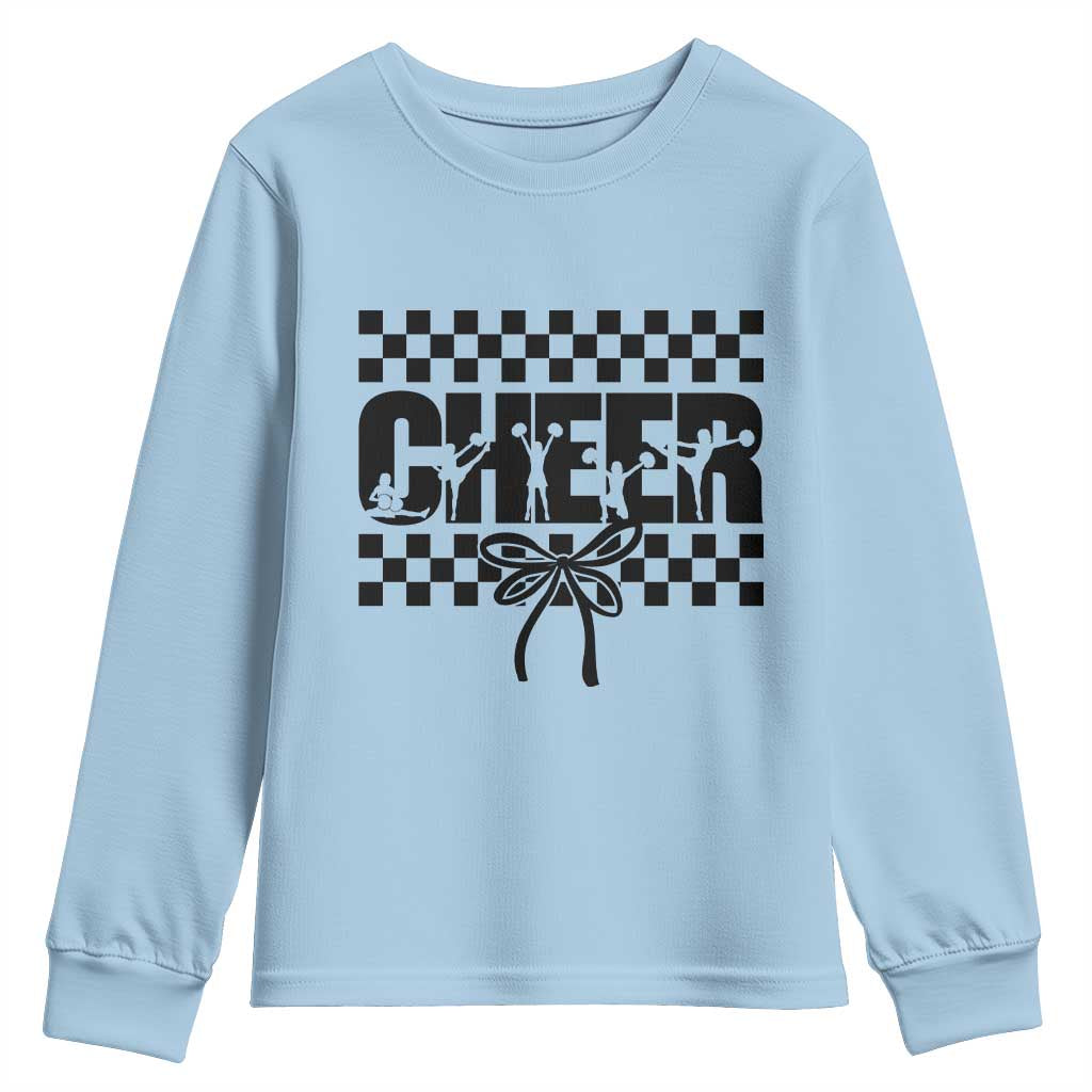 Proud Cheerleading Youth Sweatshirt Gift For Sports Season Supporters TS12 Light Blue Print Your Wear