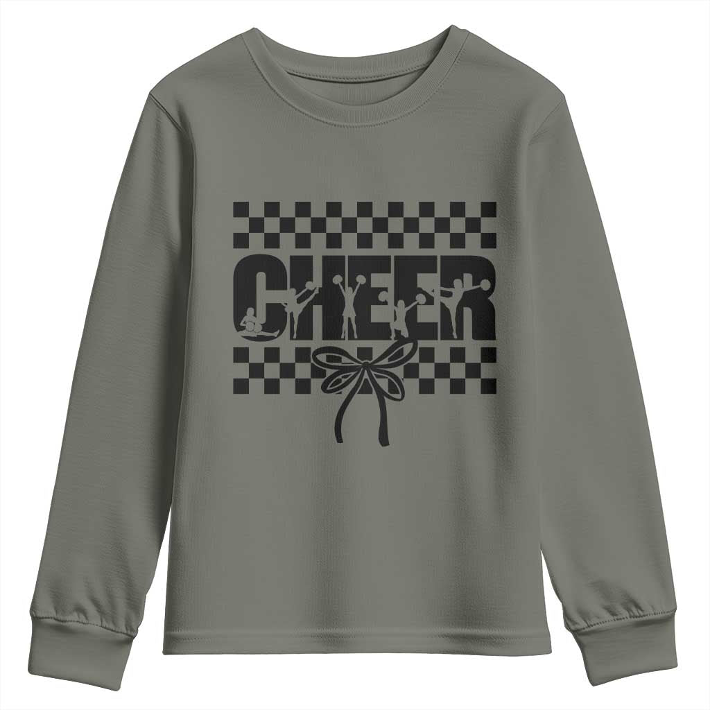 Proud Cheerleading Youth Sweatshirt Gift For Sports Season Supporters TS12 Military Green Print Your Wear