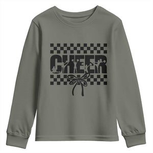 Proud Cheerleading Youth Sweatshirt Gift For Sports Season Supporters TS12 Military Green Print Your Wear