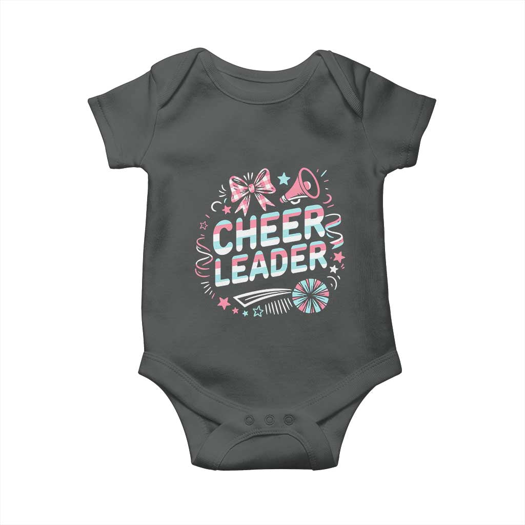 Proud Cheerleader Team Baby Onesie Gift For Women Sports Fans TS12 Dark Heather Print Your Wear