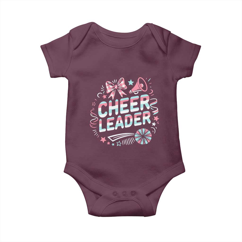 Proud Cheerleader Team Baby Onesie Gift For Women Sports Fans TS12 Maroon Print Your Wear