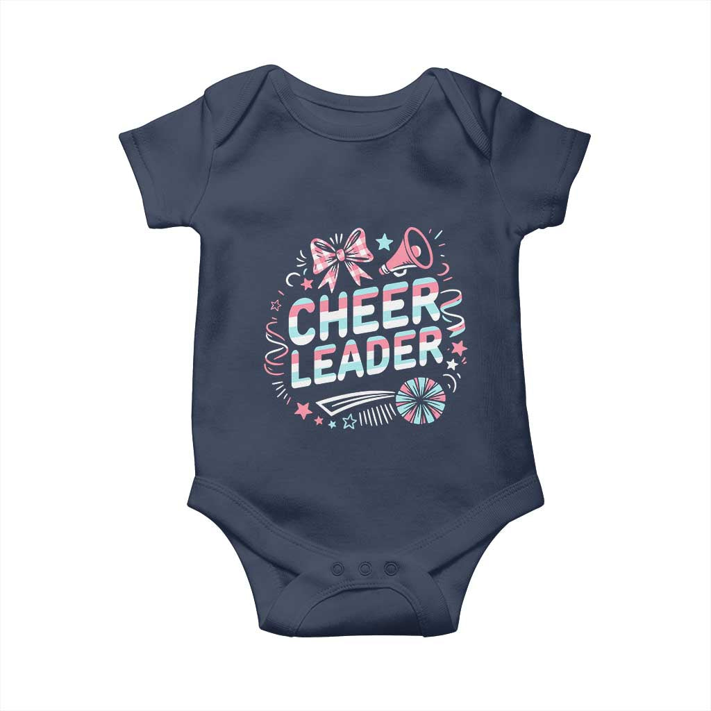 Proud Cheerleader Team Baby Onesie Gift For Women Sports Fans TS12 Navy Print Your Wear