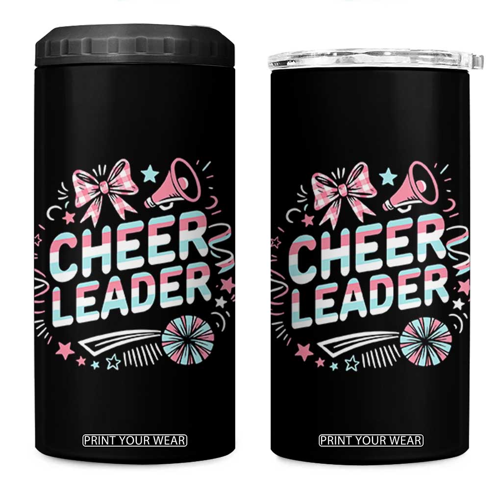 Proud Cheerleader Team 4 in 1 Can Cooler Tumbler Gift For Women Sports Fans TS12 One Size: 16 oz Black Print Your Wear