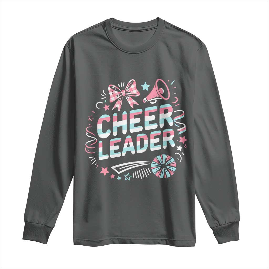 Proud Cheerleader Team Long Sleeve Shirt Gift For Women Sports Fans TS12 Dark Heather Print Your Wear