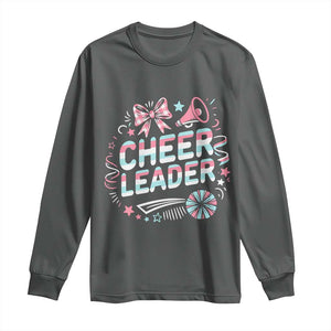 Proud Cheerleader Team Long Sleeve Shirt Gift For Women Sports Fans TS12 Dark Heather Print Your Wear