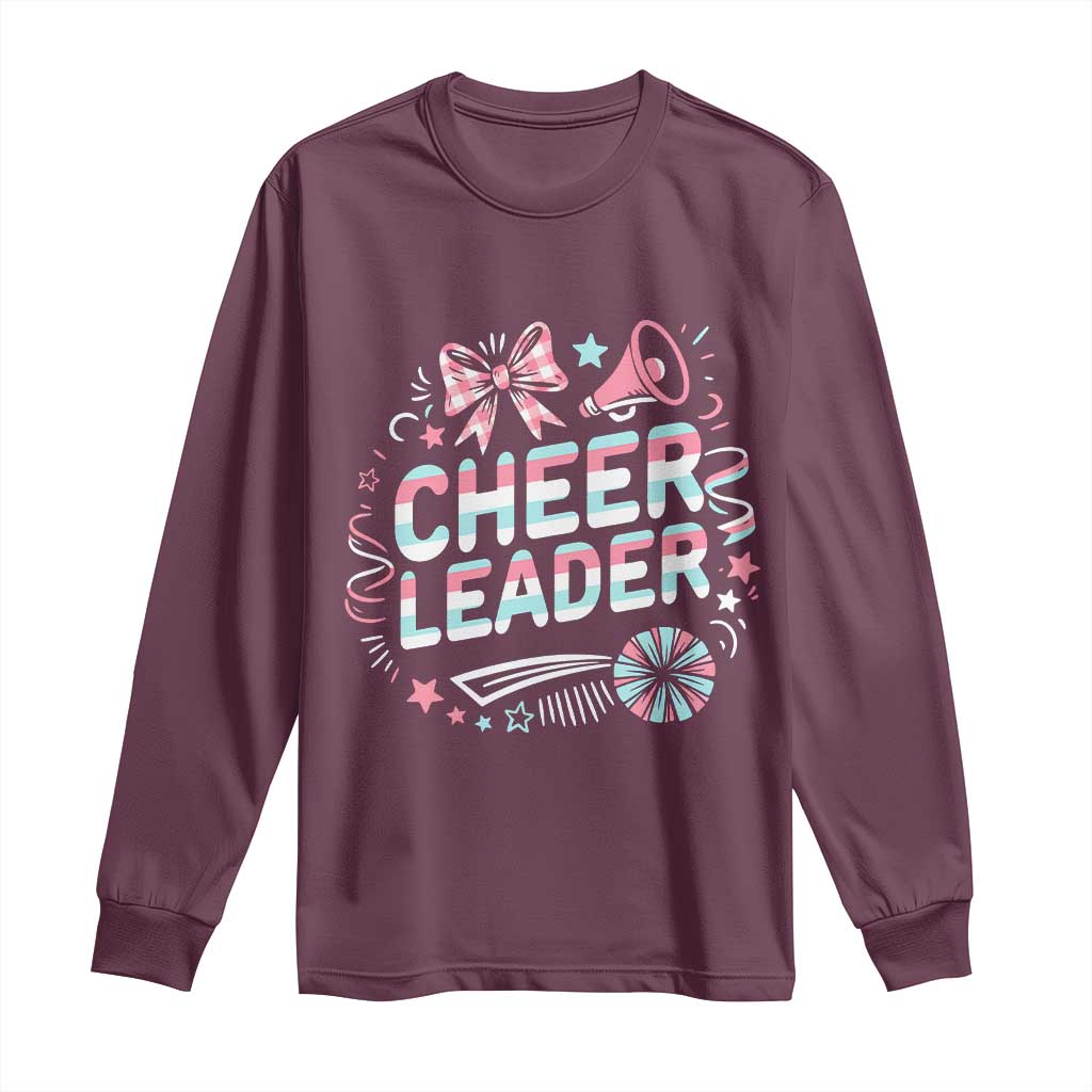 Proud Cheerleader Team Long Sleeve Shirt Gift For Women Sports Fans TS12 Maroon Print Your Wear