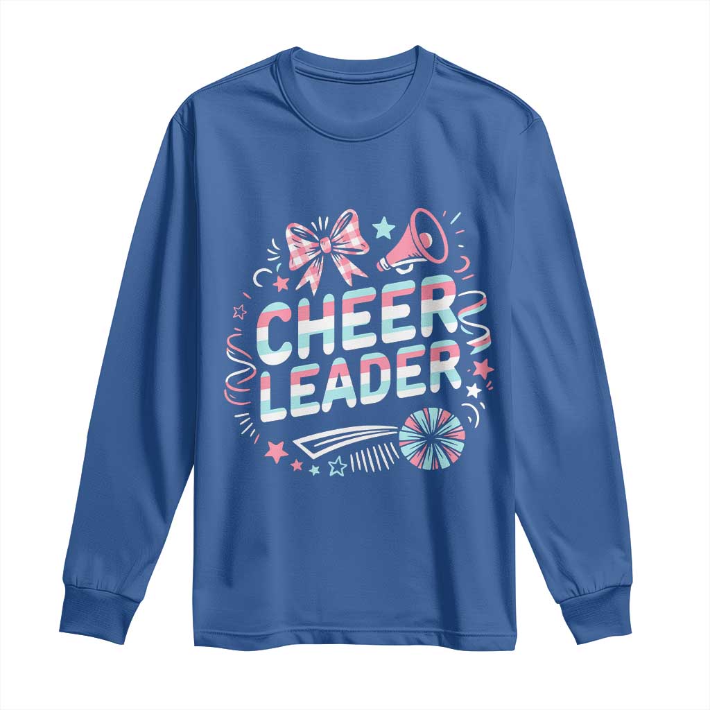 Proud Cheerleader Team Long Sleeve Shirt Gift For Women Sports Fans TS12 Royal Blue Print Your Wear