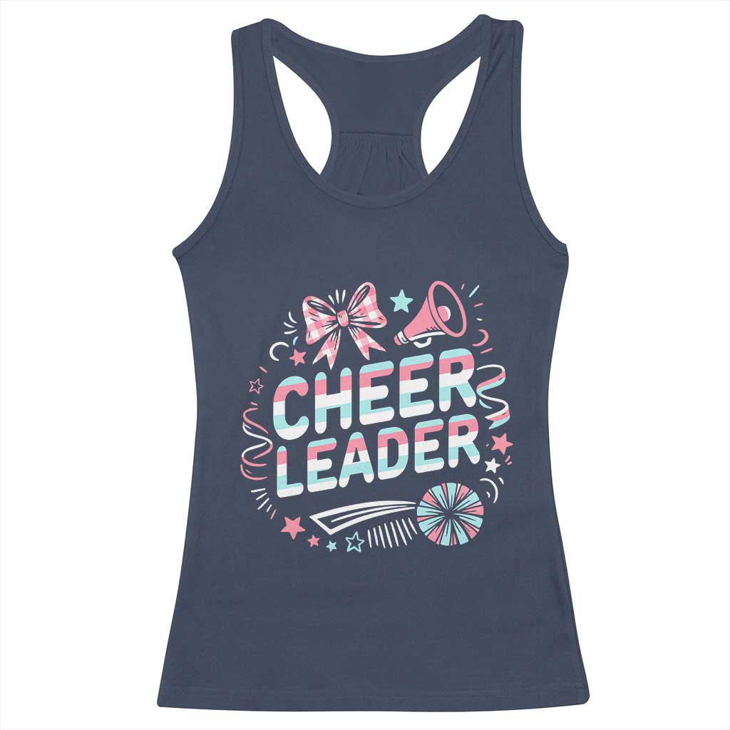 Proud Cheerleader Team Racerback Tank Top Gift For Women Sports Fans TS12 Navy Print Your Wear