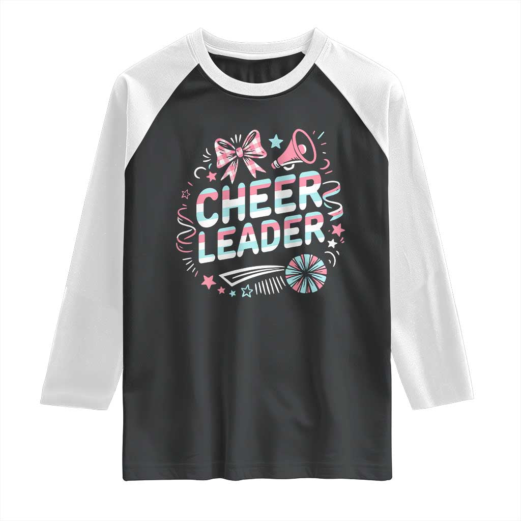 Proud Cheerleader Team Raglan Shirt Gift For Women Sports Fans TS12 Black White Print Your Wear