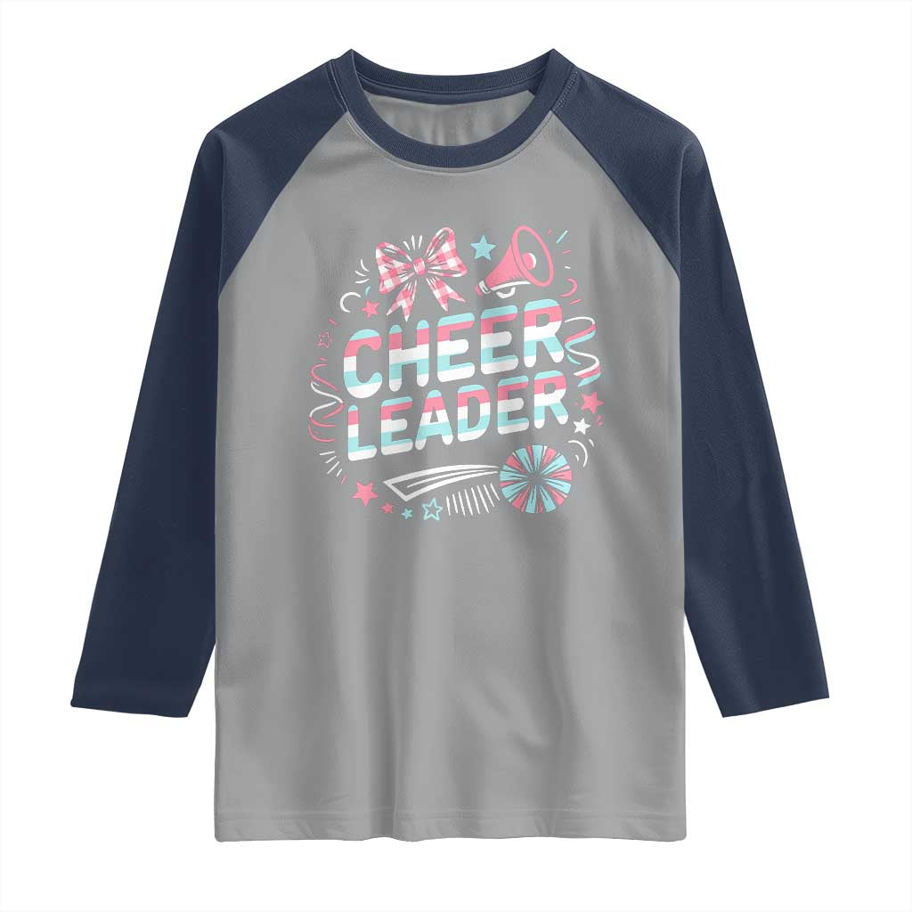 Proud Cheerleader Team Raglan Shirt Gift For Women Sports Fans TS12 Sport Gray Navy Print Your Wear