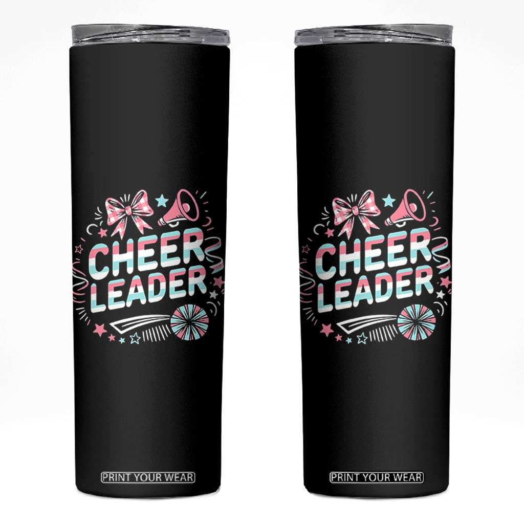 Proud Cheerleader Team Skinny Tumbler Gift For Women Sports Fans TS12 Black Print Your Wear