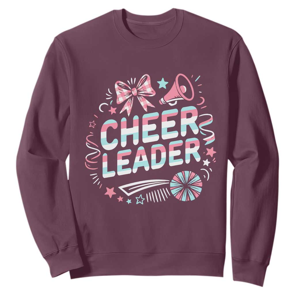 Proud Cheerleader Team Sweatshirt Gift For Women Sports Fans TS12 Maroon Print Your Wear
