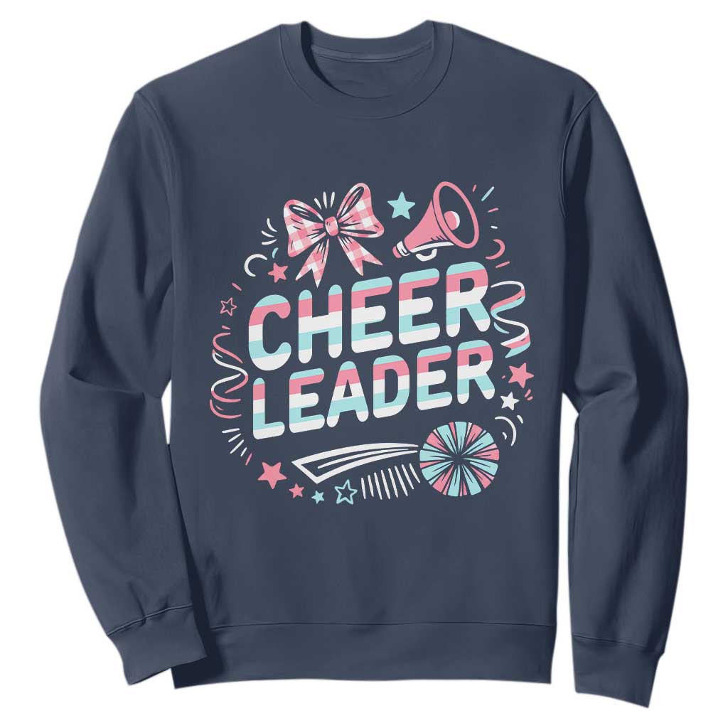 Proud Cheerleader Team Sweatshirt Gift For Women Sports Fans TS12 Navy Print Your Wear