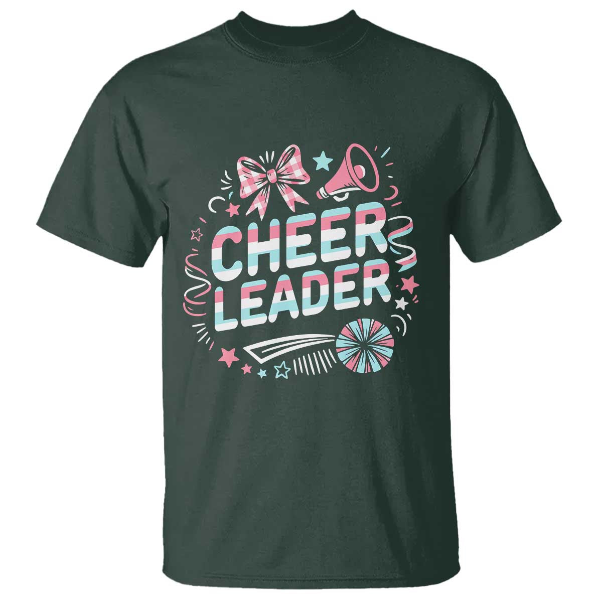 Proud Cheerleader Team T Shirt Gift For Women Sports Fans TS12 Dark Forest Green Print Your Wear
