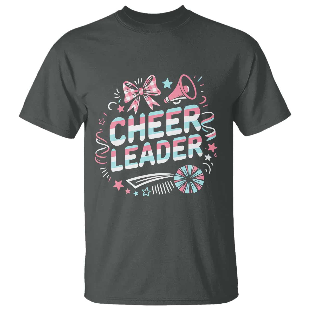 Proud Cheerleader Team T Shirt Gift For Women Sports Fans TS12 Dark Heather Print Your Wear