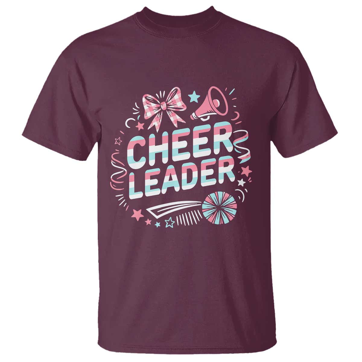 Proud Cheerleader Team T Shirt Gift For Women Sports Fans TS12 Maroon Print Your Wear