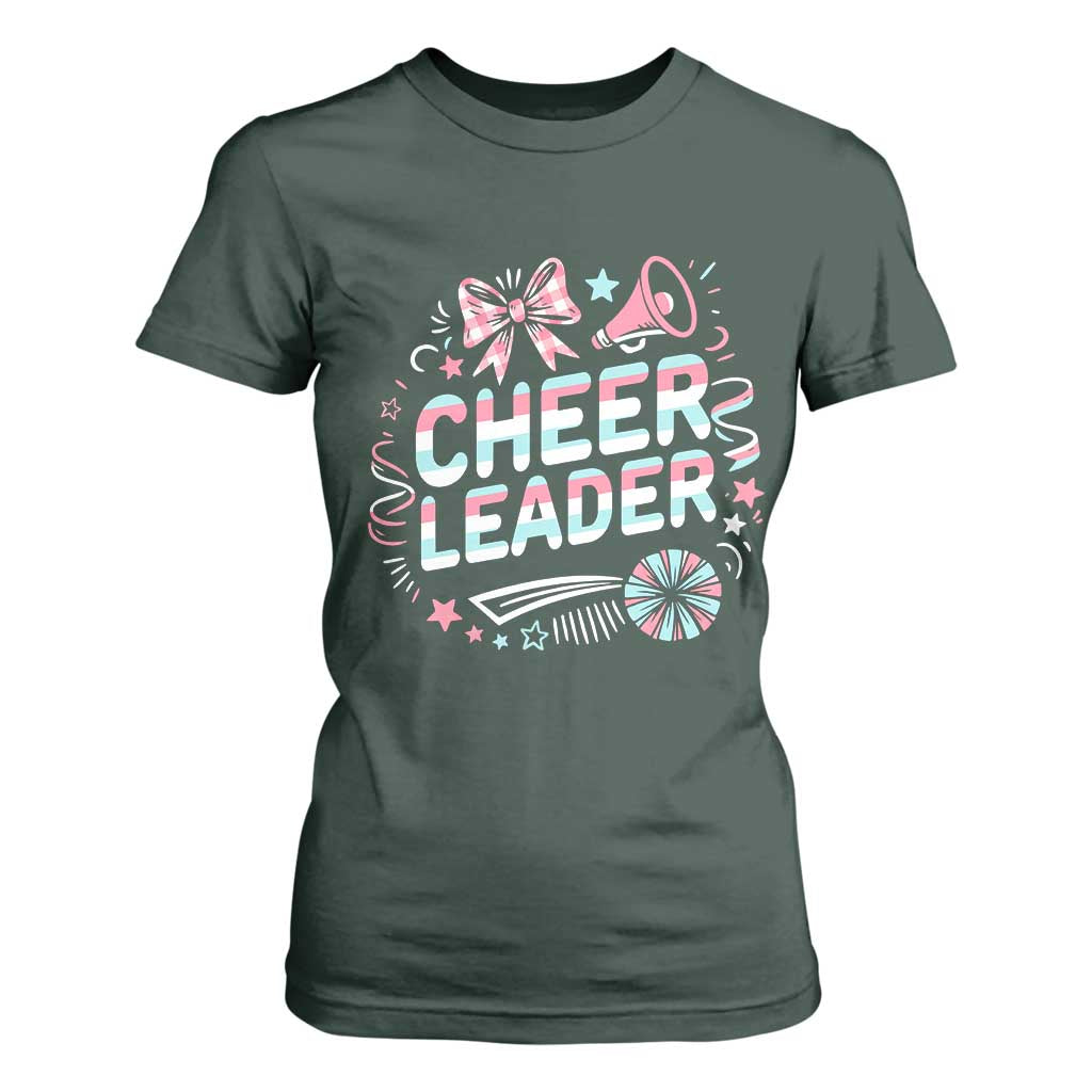 Proud Cheerleader Team T Shirt For Women Gift For Women Sports Fans TS12 Dark Forest Green Print Your Wear